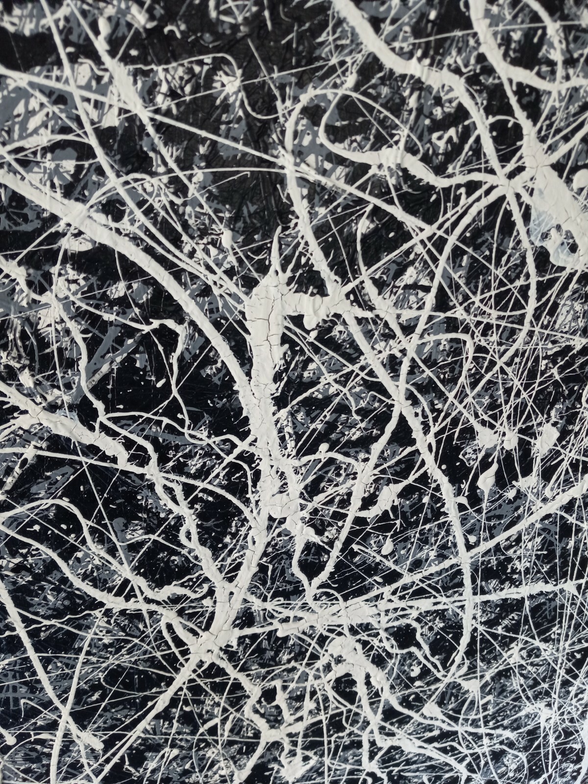 Original Abstract Action Painting jackson pollock style signed art decor paint