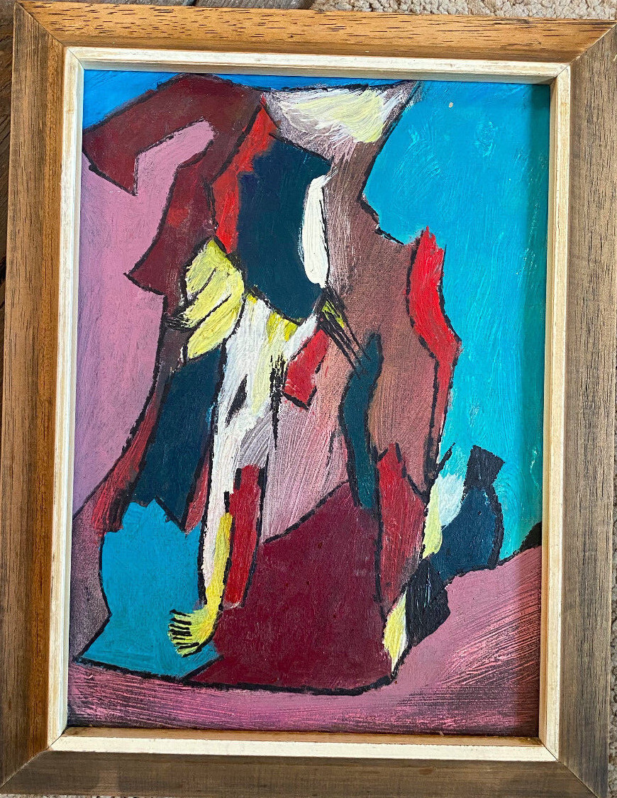 Oil painting modern abstract art with various colors