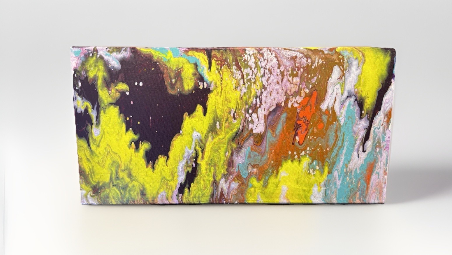 Original Abstract Painting Acrylic on Canvas, 20x10x1.5 Signed OOAK