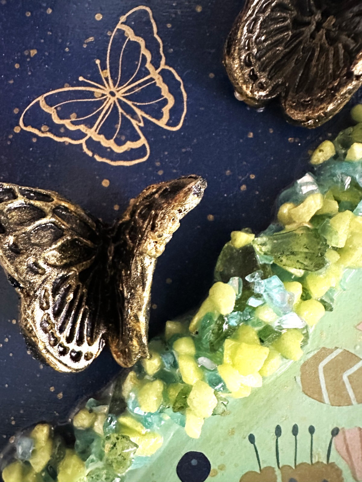 Original Mixed Media Butterfly Abstract Painting