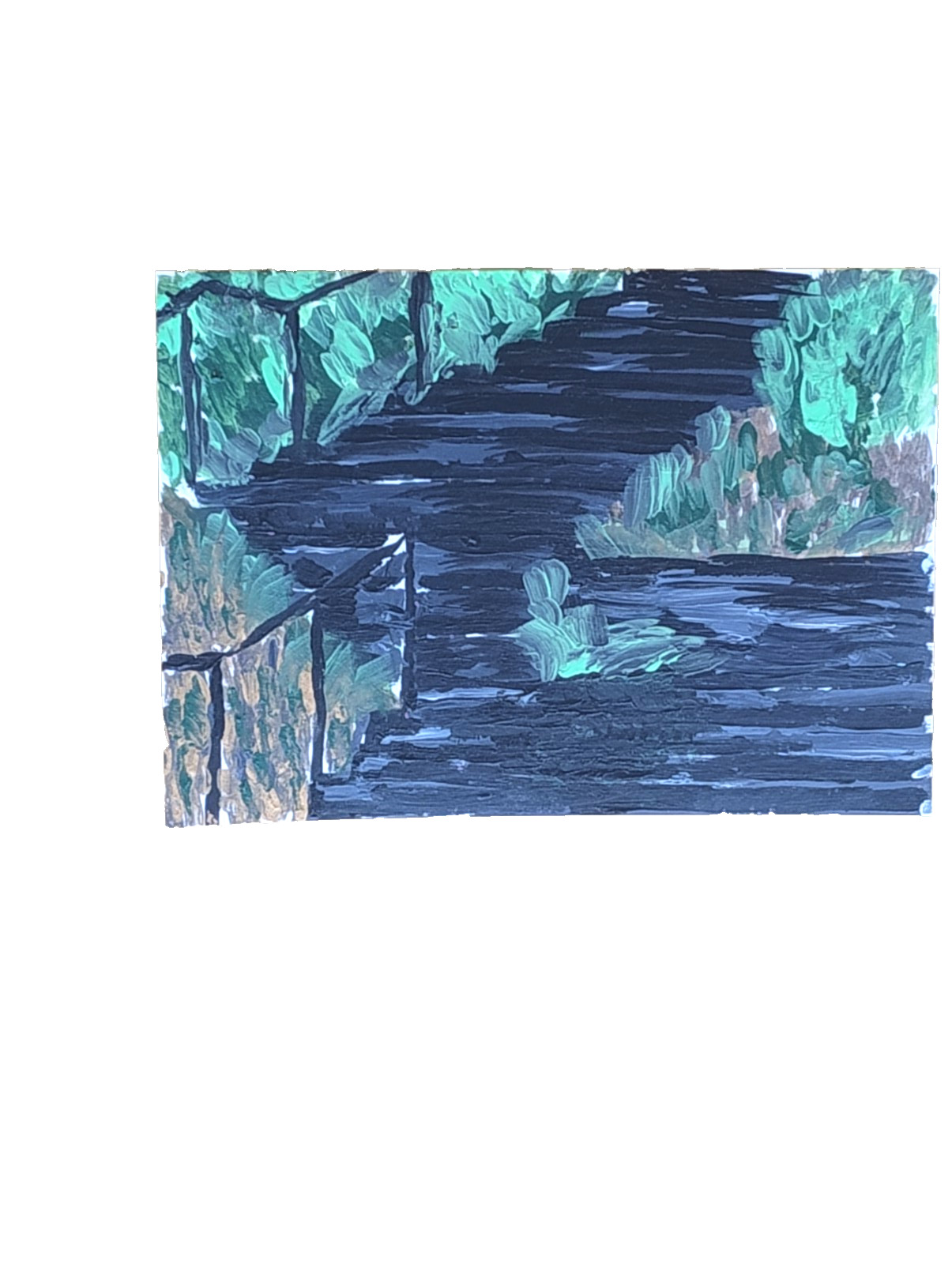 Painting Miniature | Original Acrylic | Stone Staircase | 2026 Naturalism | 14.8×10.5cm