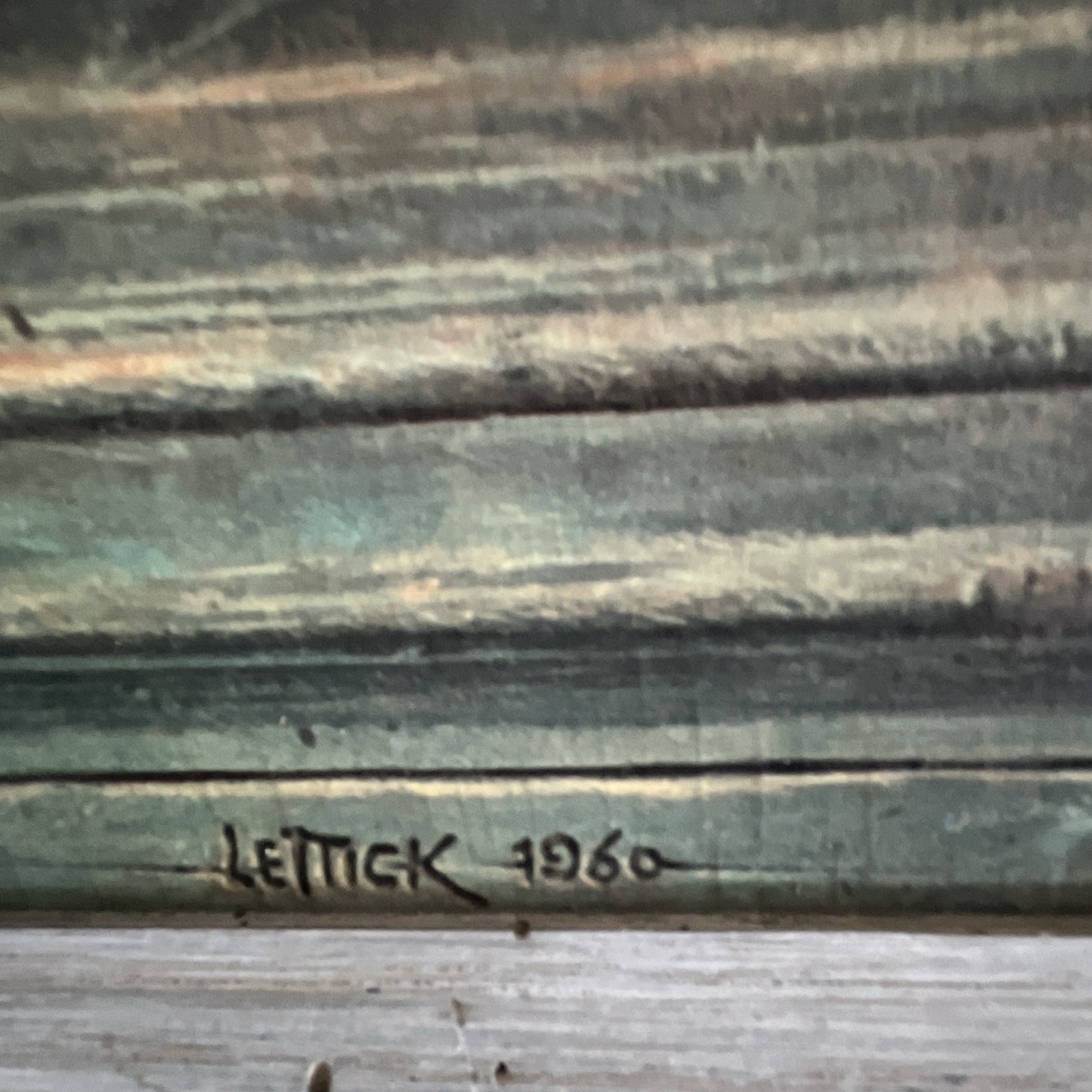 Lemick Framed Signed Original 1960 Still Life Painting Bird Hourglass Lantern