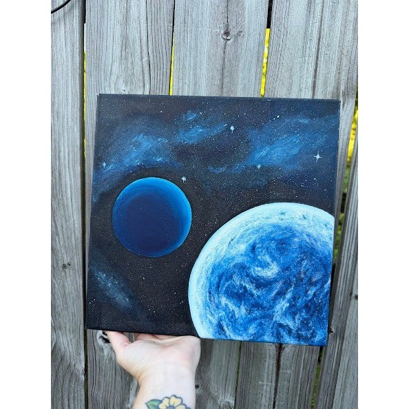 Space Galaxy Celestial Unbranded Original Painting Unisex OS Blue Black