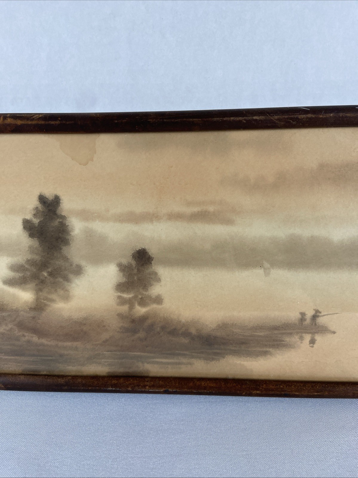 Signed: S. Akaba. Suekichi Akaba (1910-1990)? Japan Painting Original Fishing