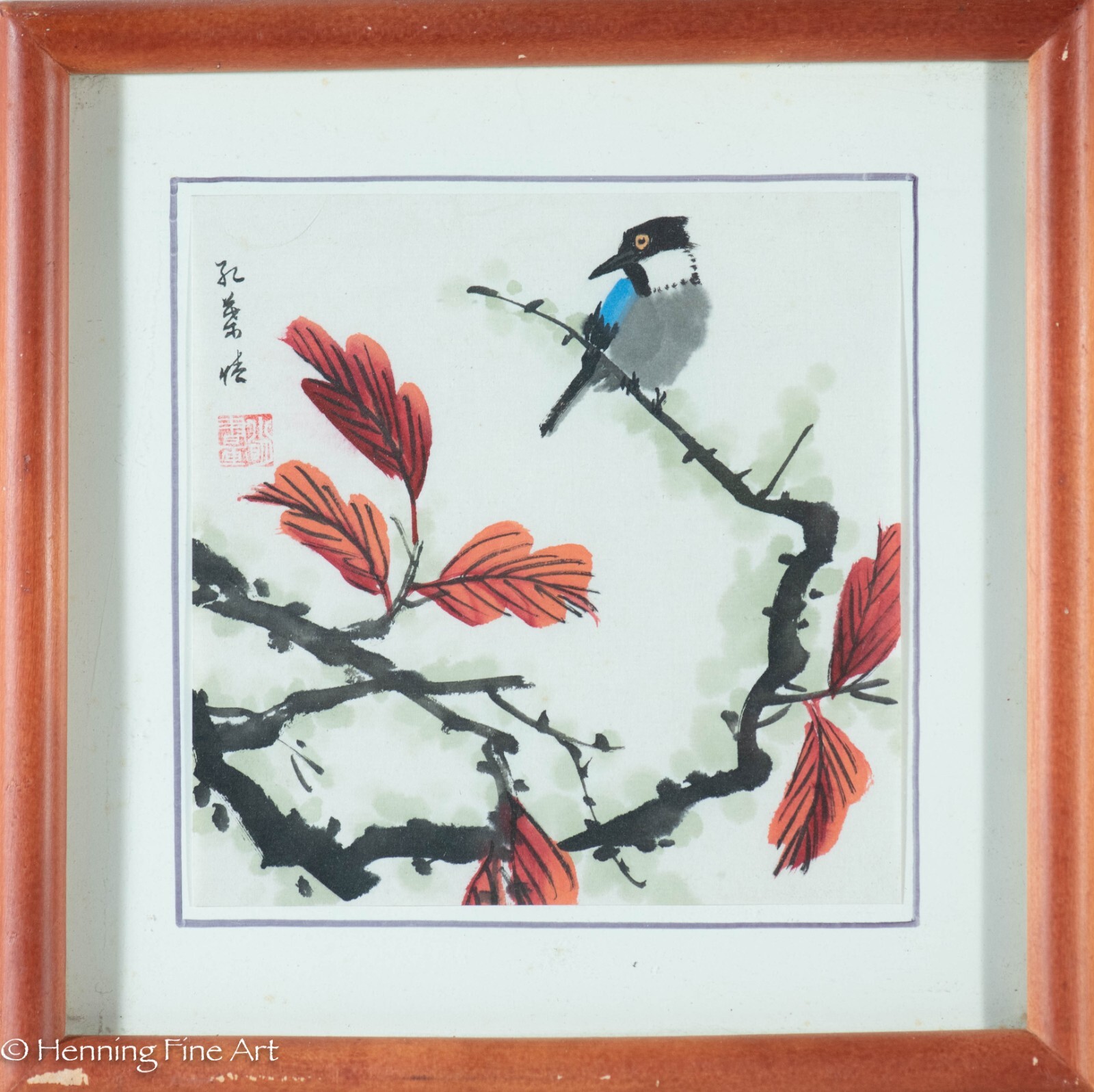 Beautiful Vintage Chinese Japanese Painting Birds and Flowers, Signed & Fine!