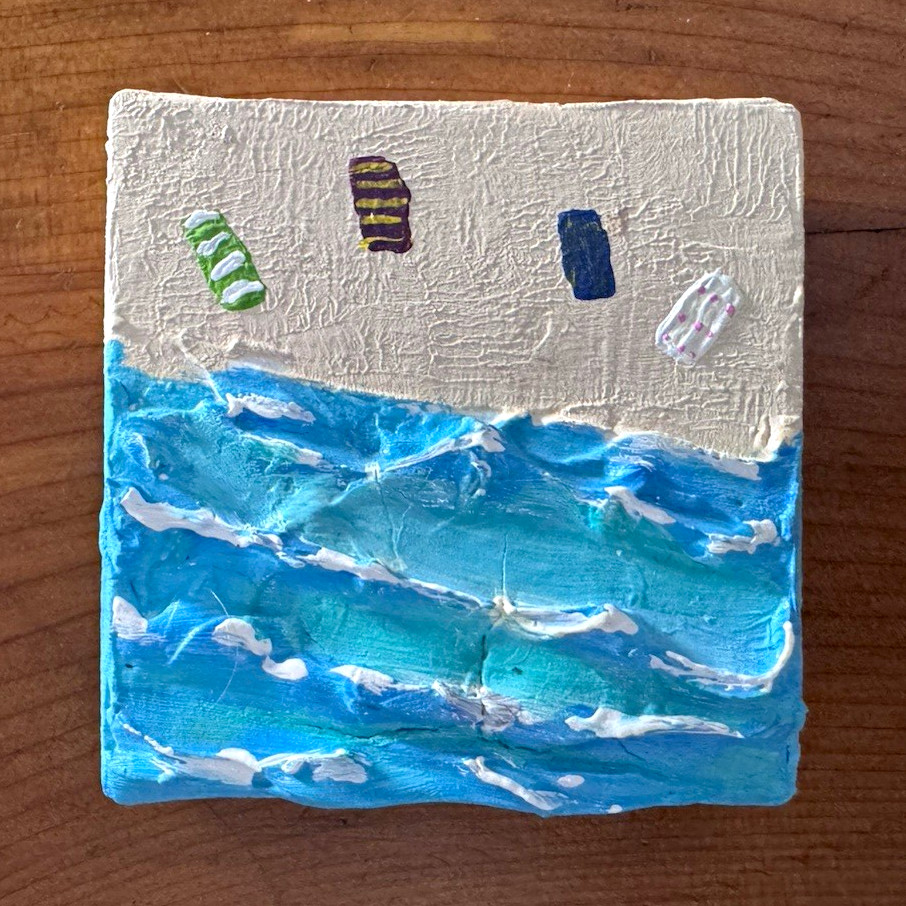 Original 3D Acrylic Canvas Painting “The Beach” No.4
