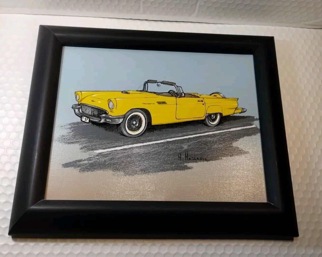 Vintage Canvas 1957 Thunderbird Painting By H.Hargrove