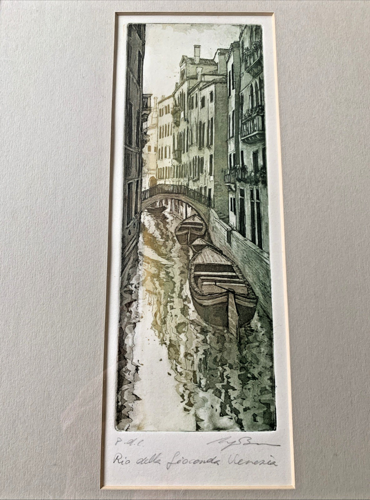 Ugo Baracco Original Etchings Aquatint Signed by Artist – Matted & Framed