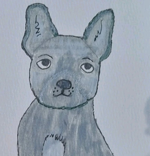 Expressionism Original Painting Puppy Dog Whimsical Animals 4×6 HAND PAINTED ART