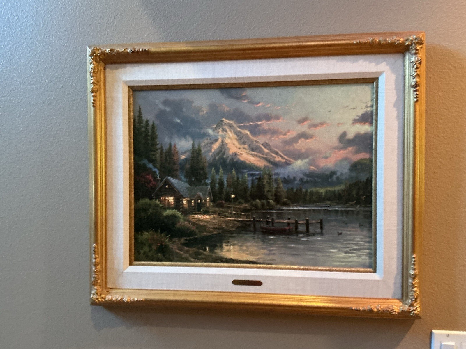 Thomas Kinkade SP Lakeside Hideaway Limited Canvas Hand Signed Framed #58/120