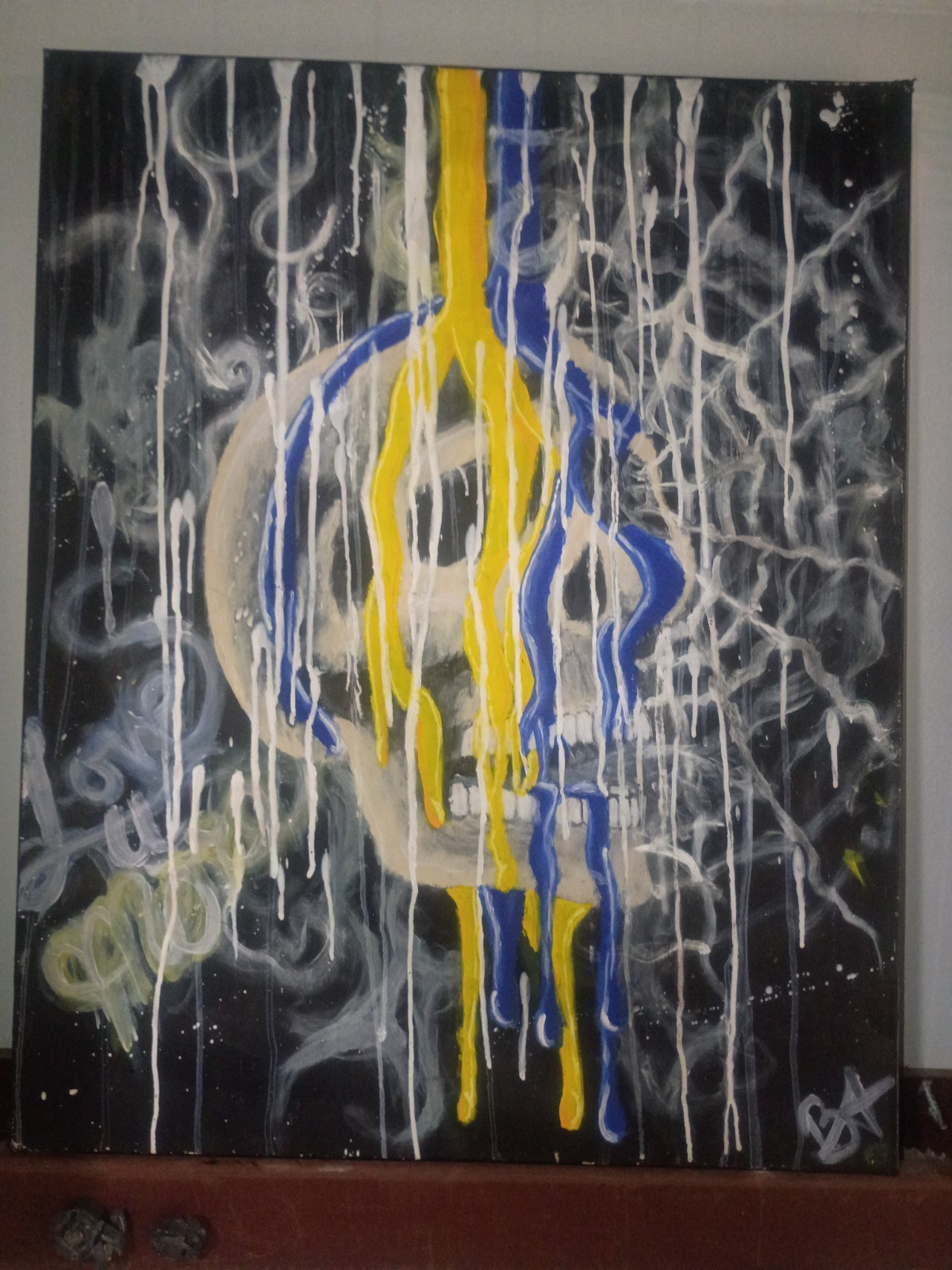 skull art by B Positive Acrylic On Gallery Wraped Canvas Art 24×36 inch