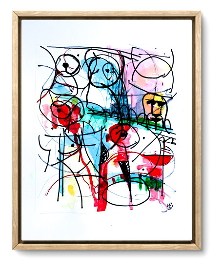 Original art 18×24 gallery thick paper fine art home – Neo Expressionism No 15