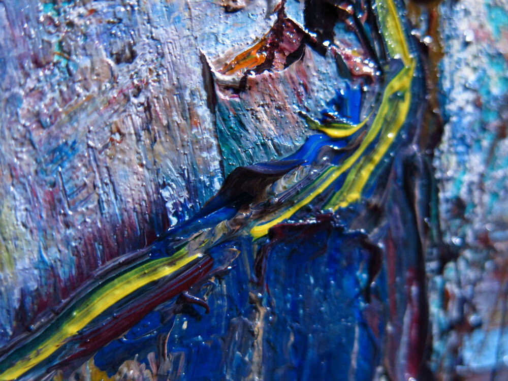 BUY FRAMED ORIGINAL OIL PAINTING LARGE█ART█POP█COOL FOLK ABSTRACT RAIN MAN