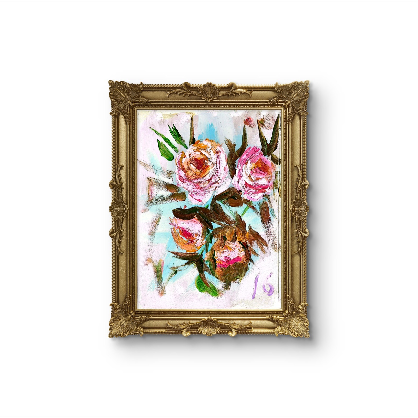 Rose Bloom Study Contemporary Expressionist Original Painting
