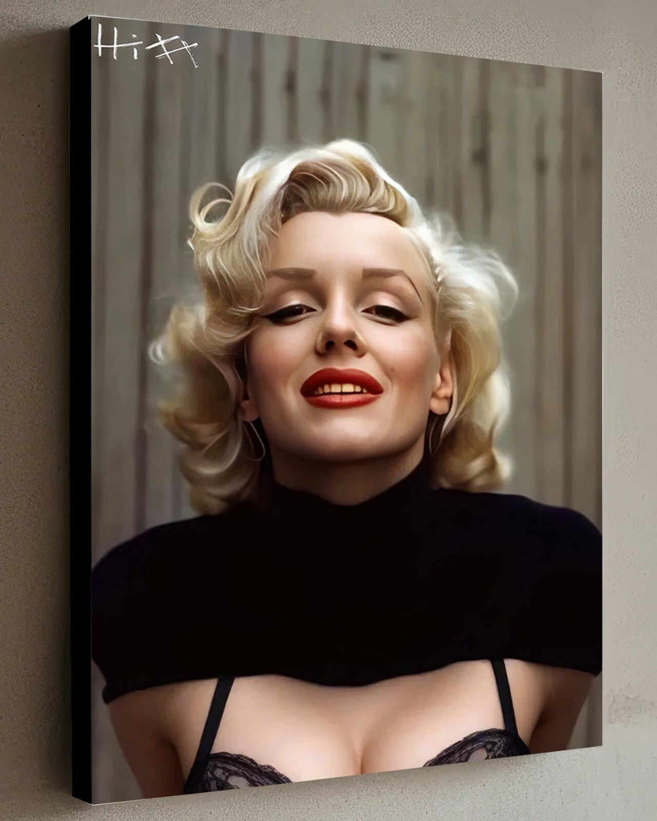 Marilyn Monroe Classic Painting w/COA – Framed Canvas 40X30cm Pop Art