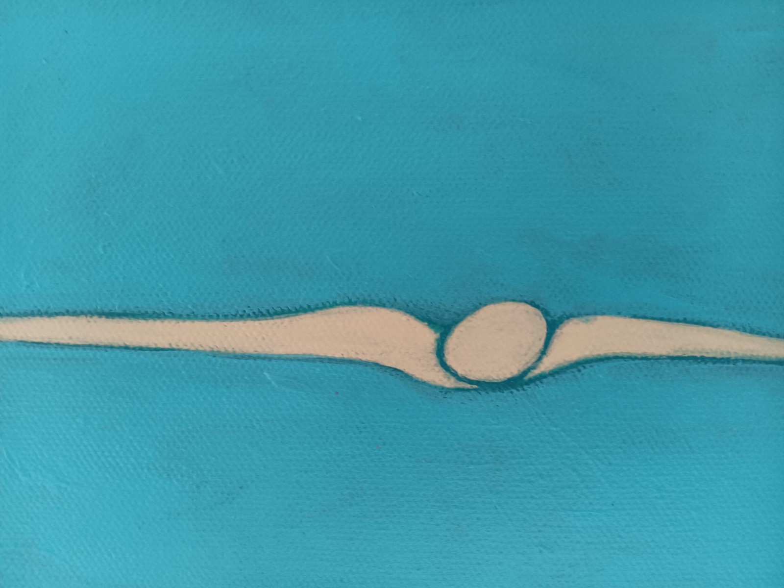 Painting – 5×7” swimmer Diver water swimming blue acrylic minimalist abstract