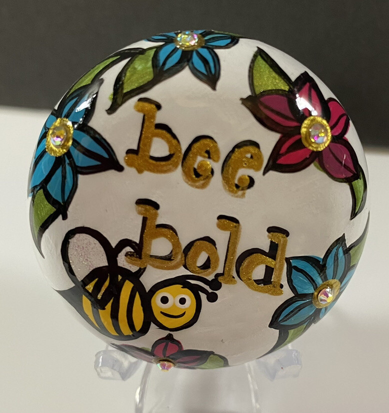 Bee Bold – Encouragement Bee – Kindness Rock – By Jadel Rocks