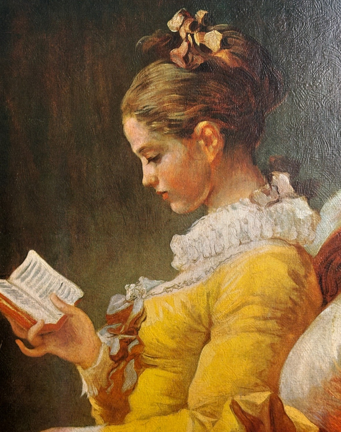 Vintage 1978 Framed Print “Young Girl Reading” by Artist Jean -Honore Fragonard