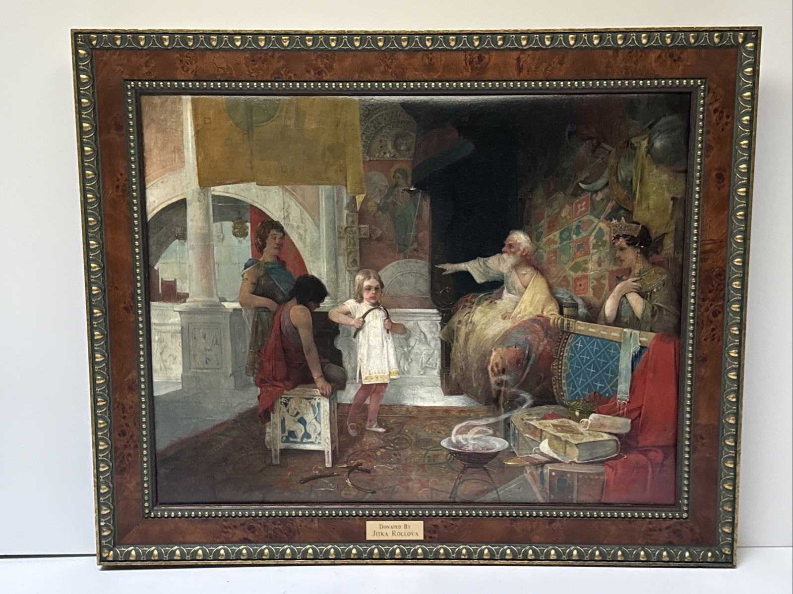 Antique Queen Painting Masterful 19th Century Iconic Interior Oil 1880 Portrait