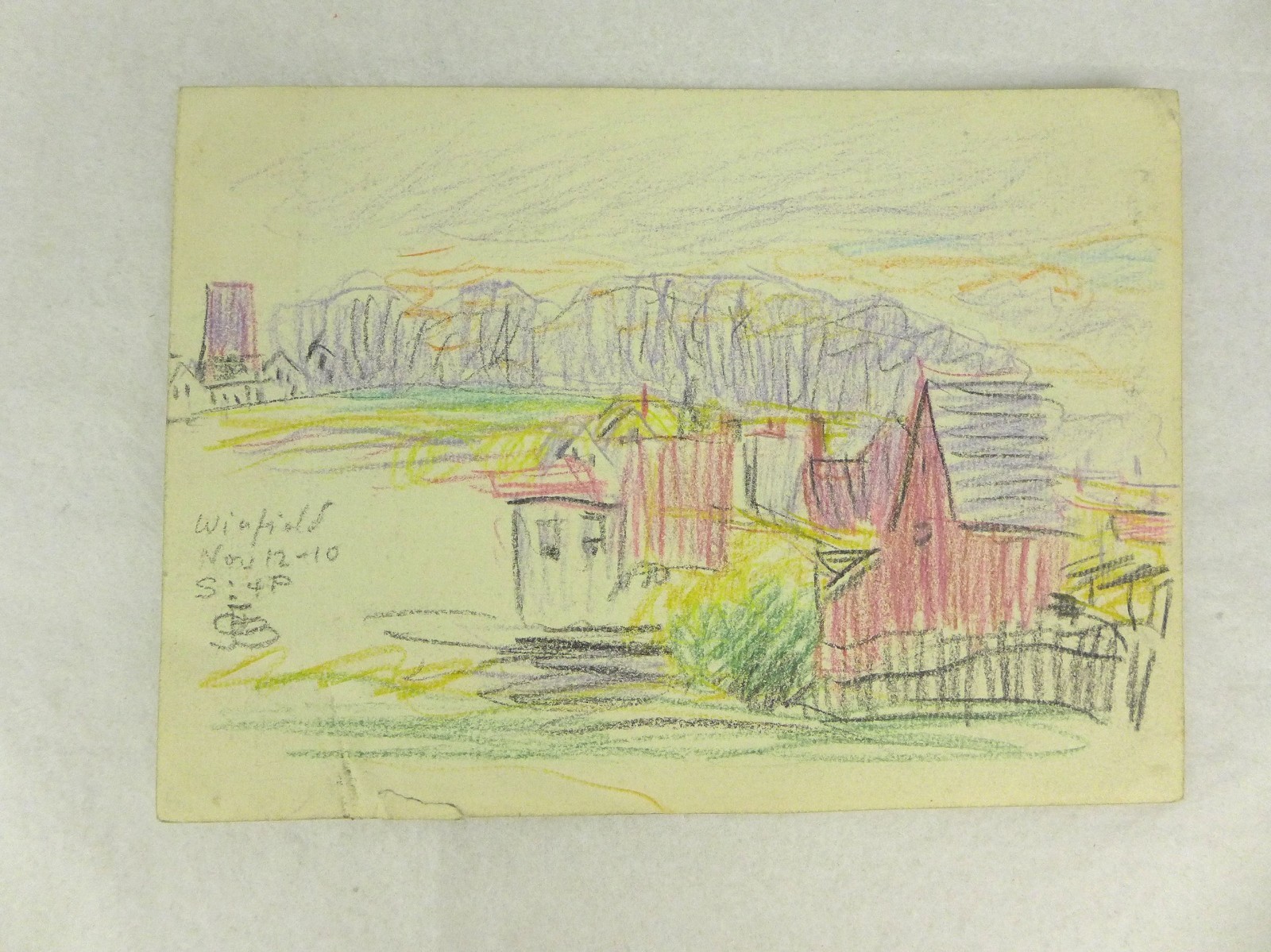 Original Drawing painting Oscar Florianus Bluemner Winfield Long Island NY 1910