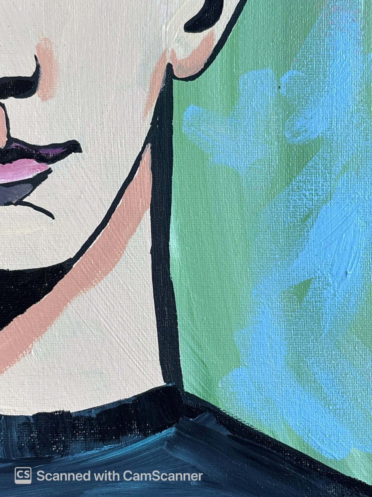 Gentleman ‘s Stylized Portrait Original Acrylic Painting 11×14 Signed Canvas Art