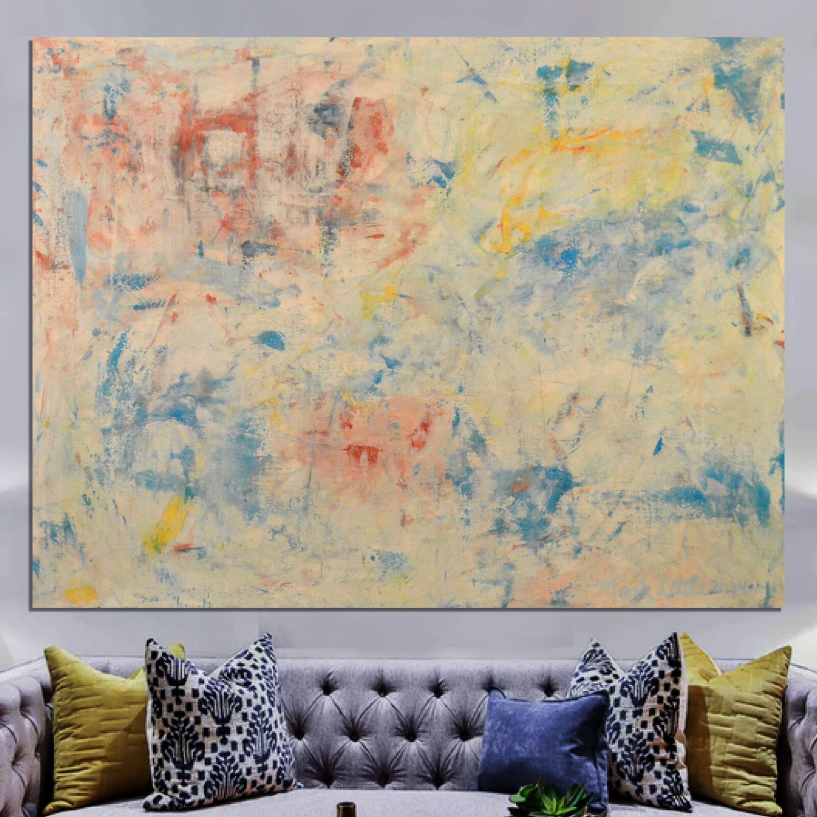 Mark Little￼Professional Canvas￼ Painting 81” X 62”(6ft 9in)Abstract Modern XL