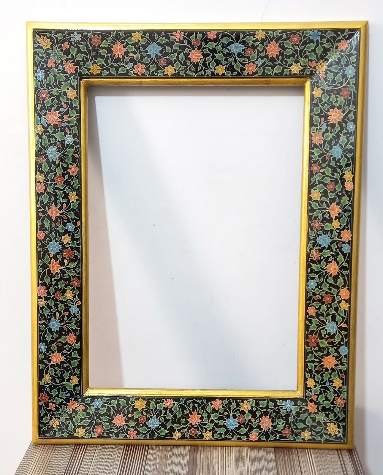 Wooden Frame For Painting Border is Decorated With Floral Design 16.5×21 Inches
