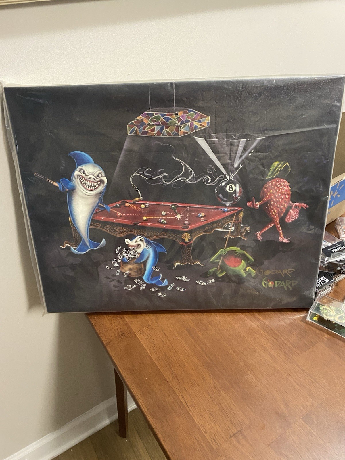 MICHEAL GODARD Signed “POOL SHARK 3 ALL IN “#G.48/250 Hand Painted Art