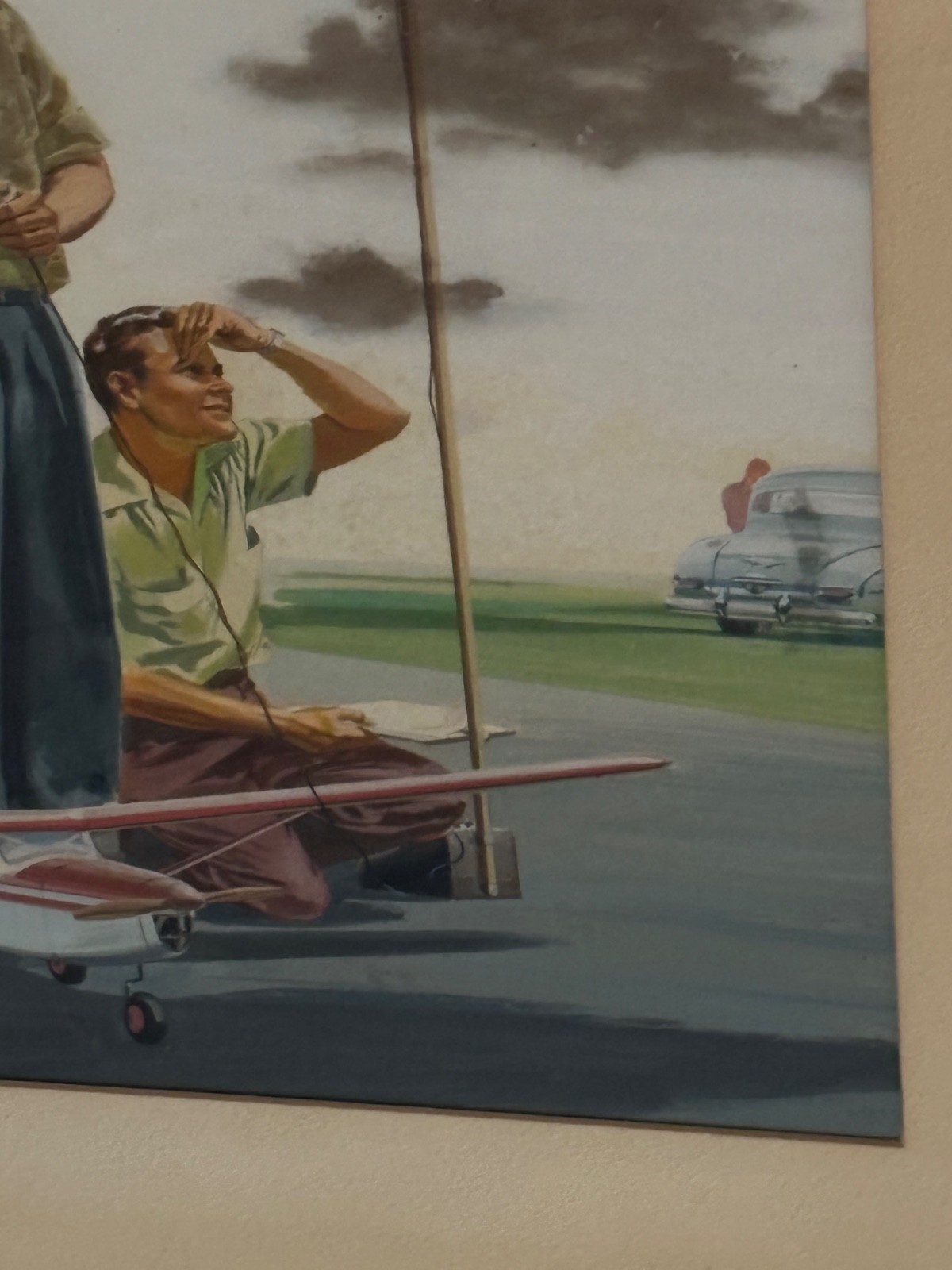 ORIGINAL SIGNED JO KOTULA RC MODEL AIRPLANE NEWS COVER ART PAINTING SEPT 1949