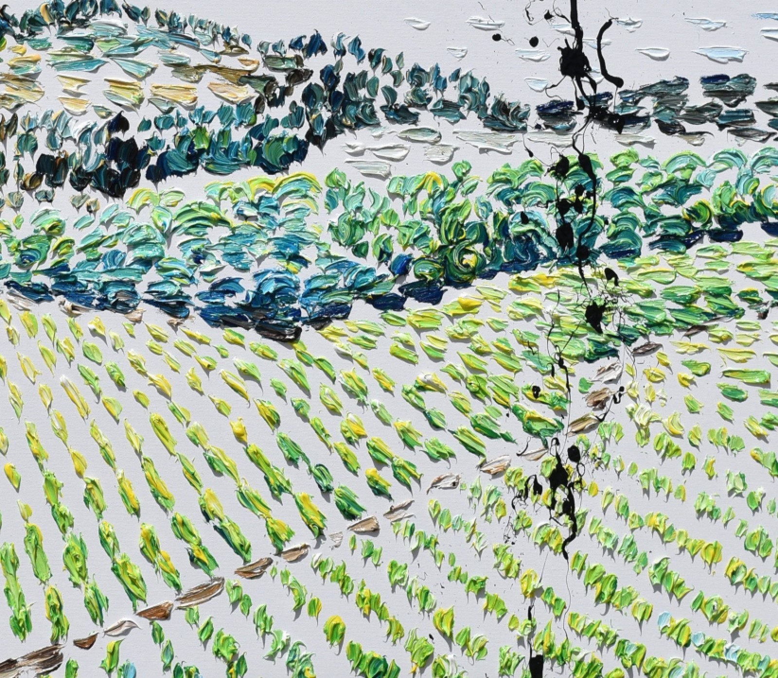 Landscape painting 67” Vineyard during summer time, original & handmade item
