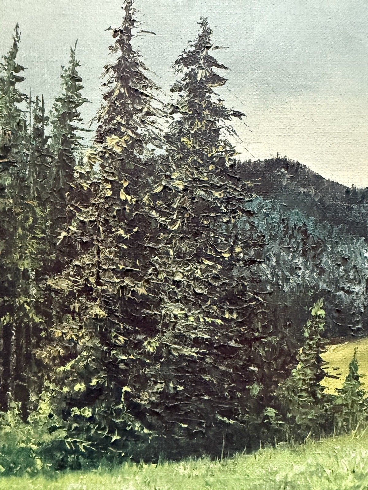 Original Signed Oil Painting Forest Meadow Stream Landscape Framed