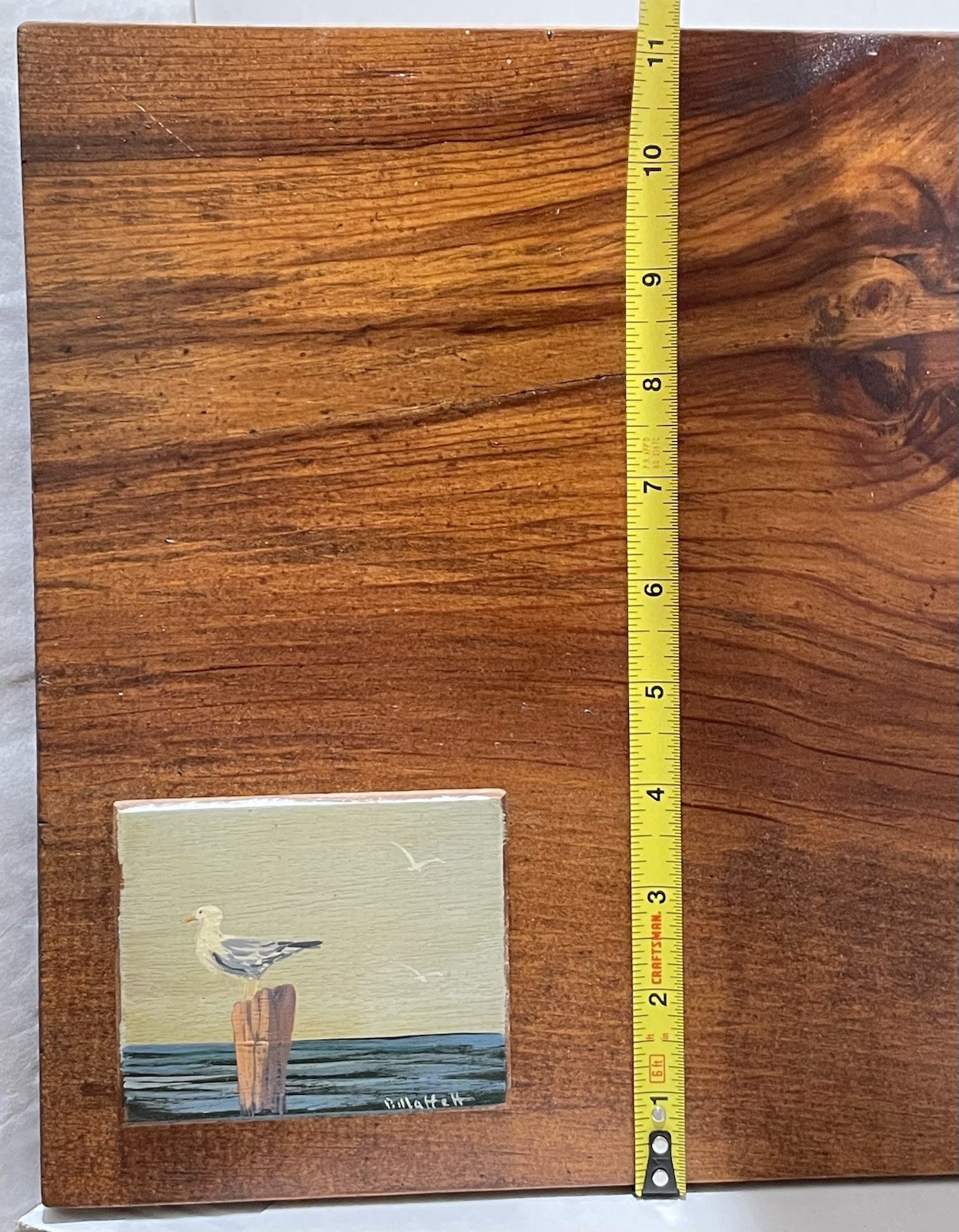 Paxton Maffett Orig Painting On Wood Painting 3.25”x3.75” Panel 14.75”x11.25”