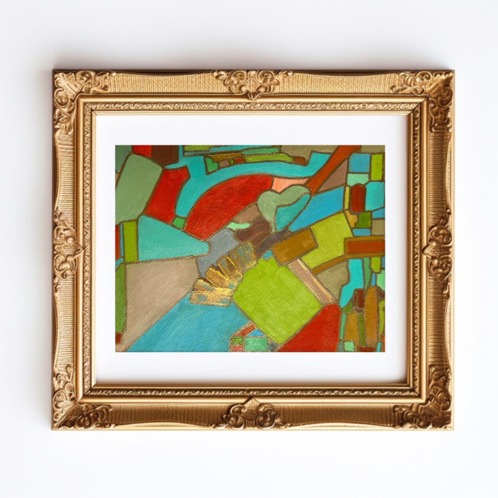 Painting Original Abstract Art Matted 11×14 Colorful Modern Acrylic Jimarieart