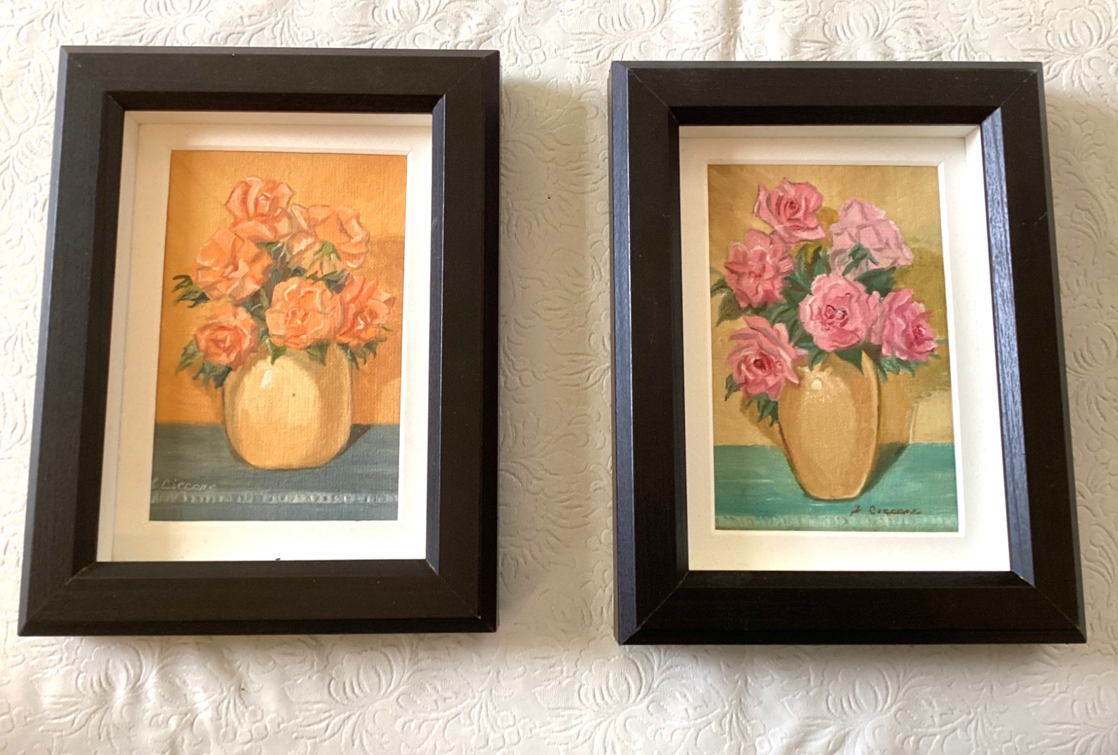 Original Signed Framed Floral Oil Paintings