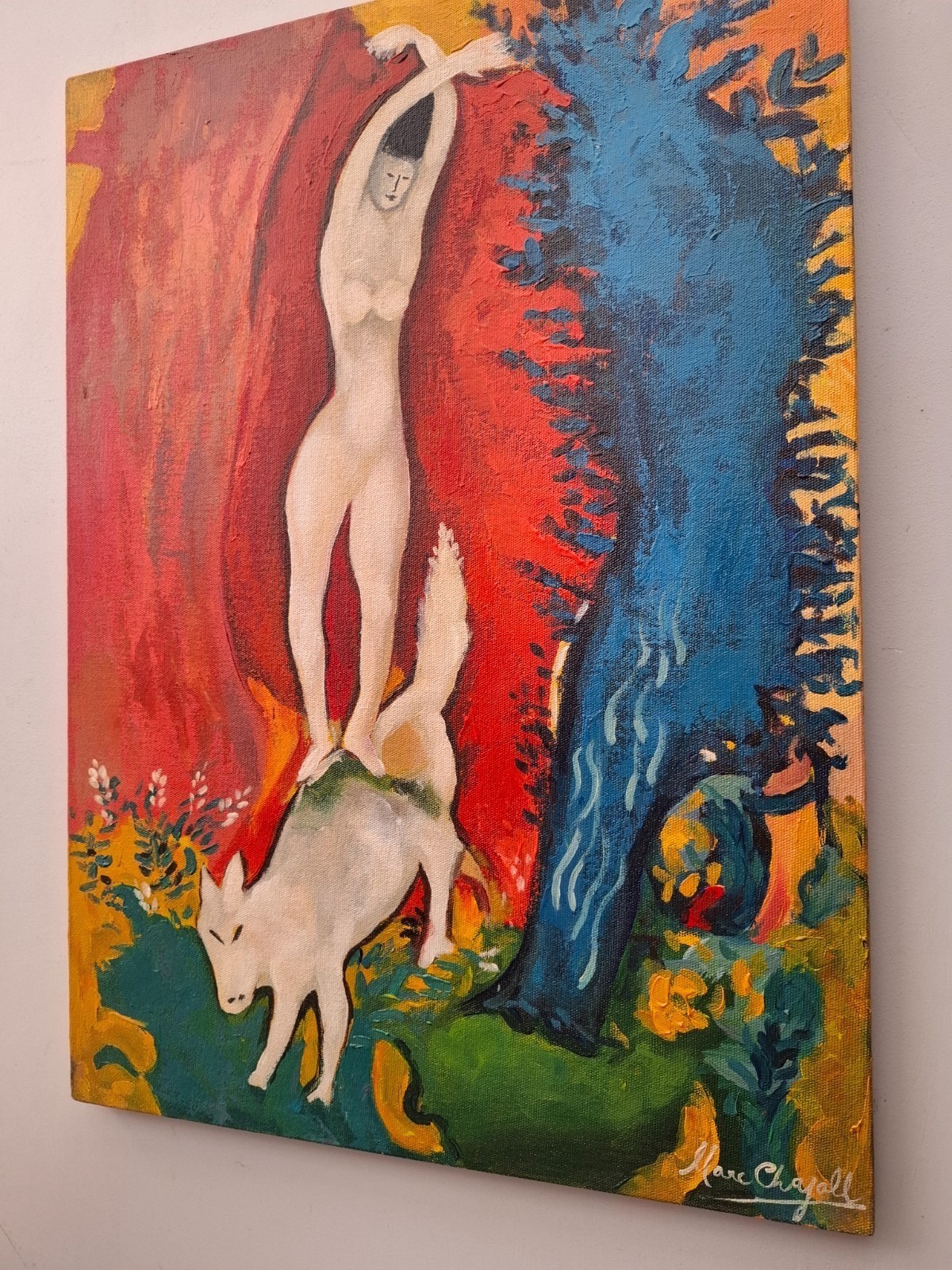 Excellent! Belarusian painting oil on canvas, surrealist, expressionist 20×28 in