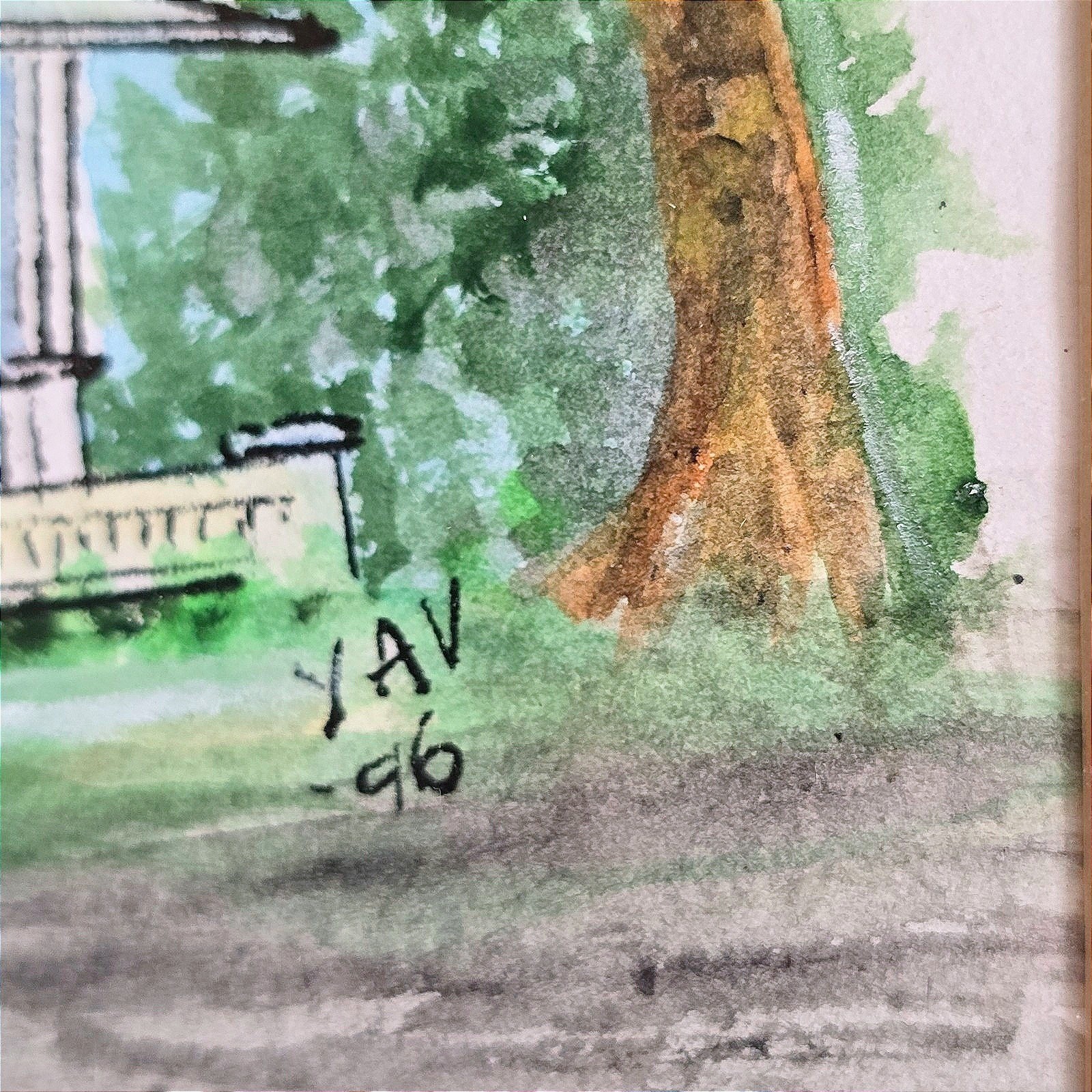 VTG Key West Art “Nine One Five” Restaurant Watercolor Signed YAV 1996 Framed FL