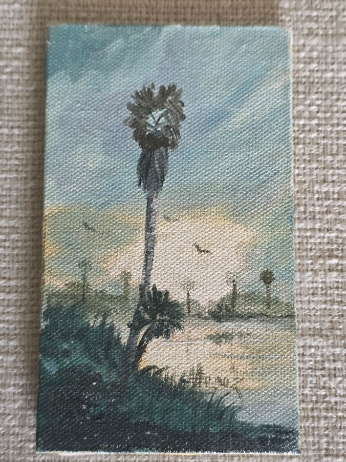 Lot of 3 Original Miniature Landscape Paintings: 2 Vintage & 1 Recent – Colors!