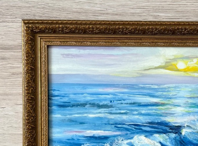 Vintage oil painting framed