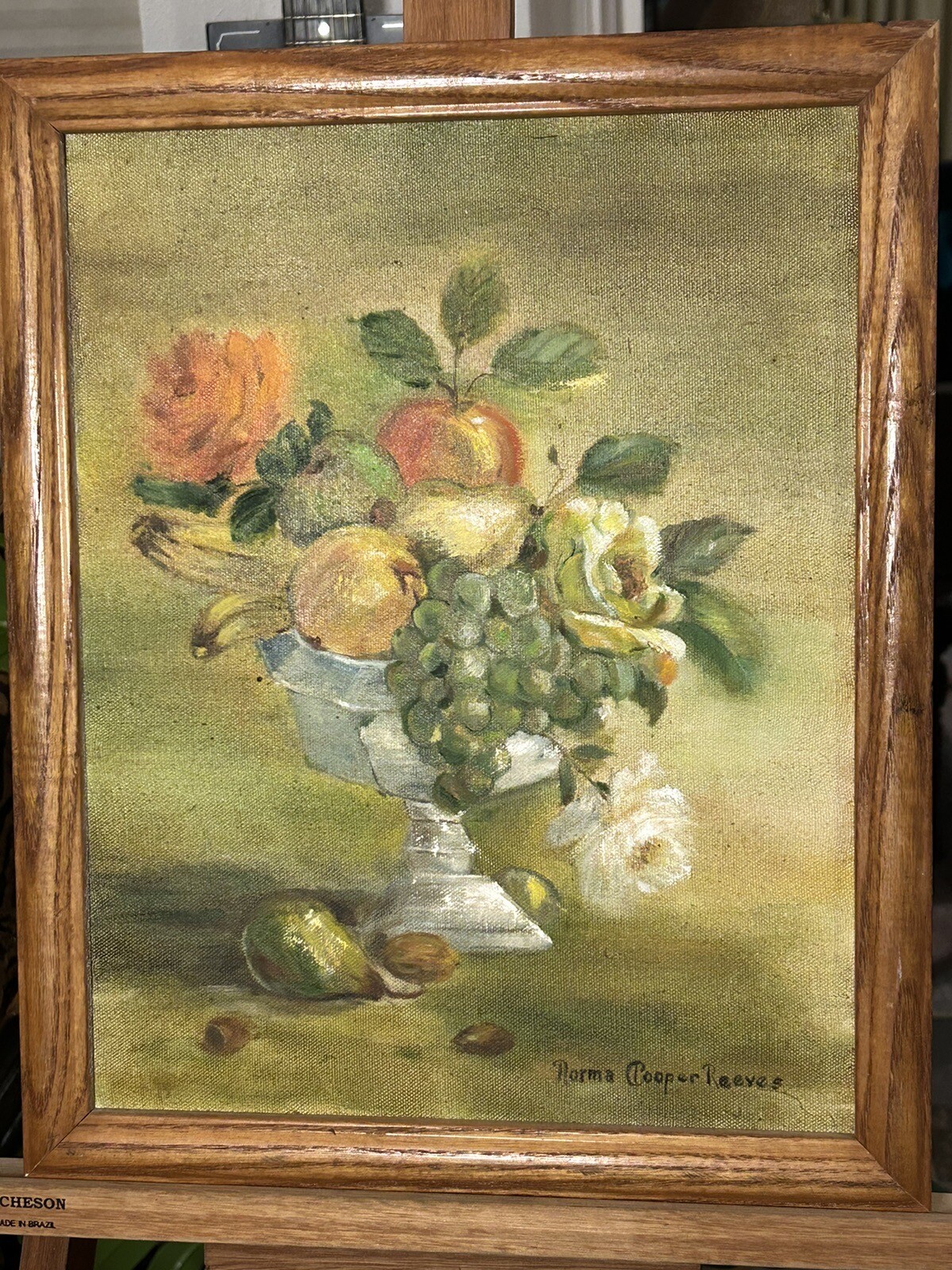 1950’s Original Oil On Canvas Still Life, Norma Cooper Reeves