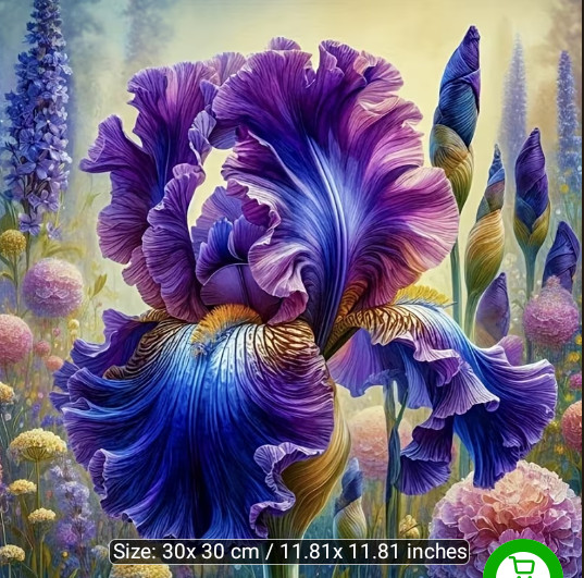 DIY Purple Iris Diamond Painting Kit (30×30 cm) G1