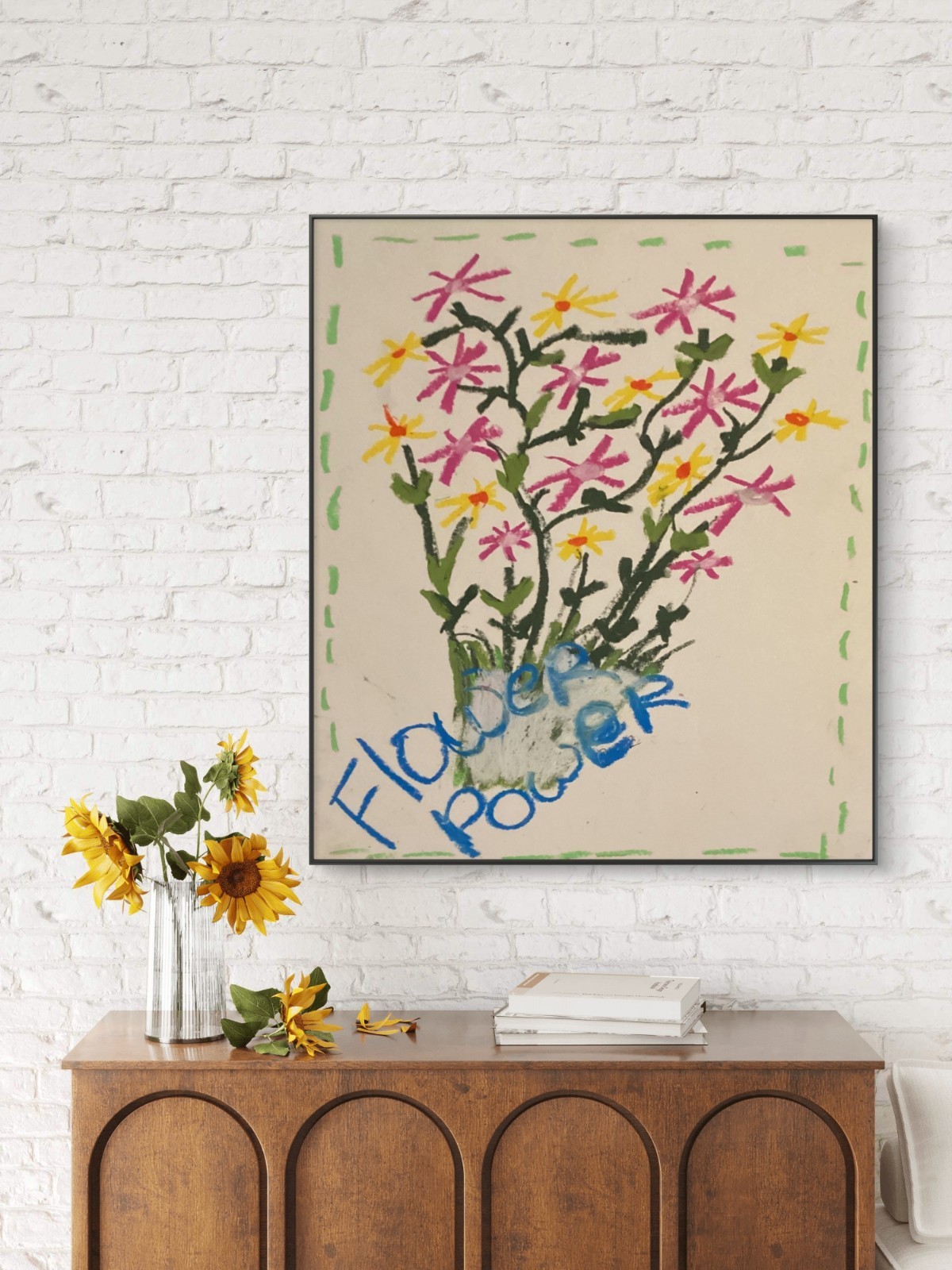 Colorful Bright Flower Neo Expressionism Urban Art Modern Original 8 by 10 Paper