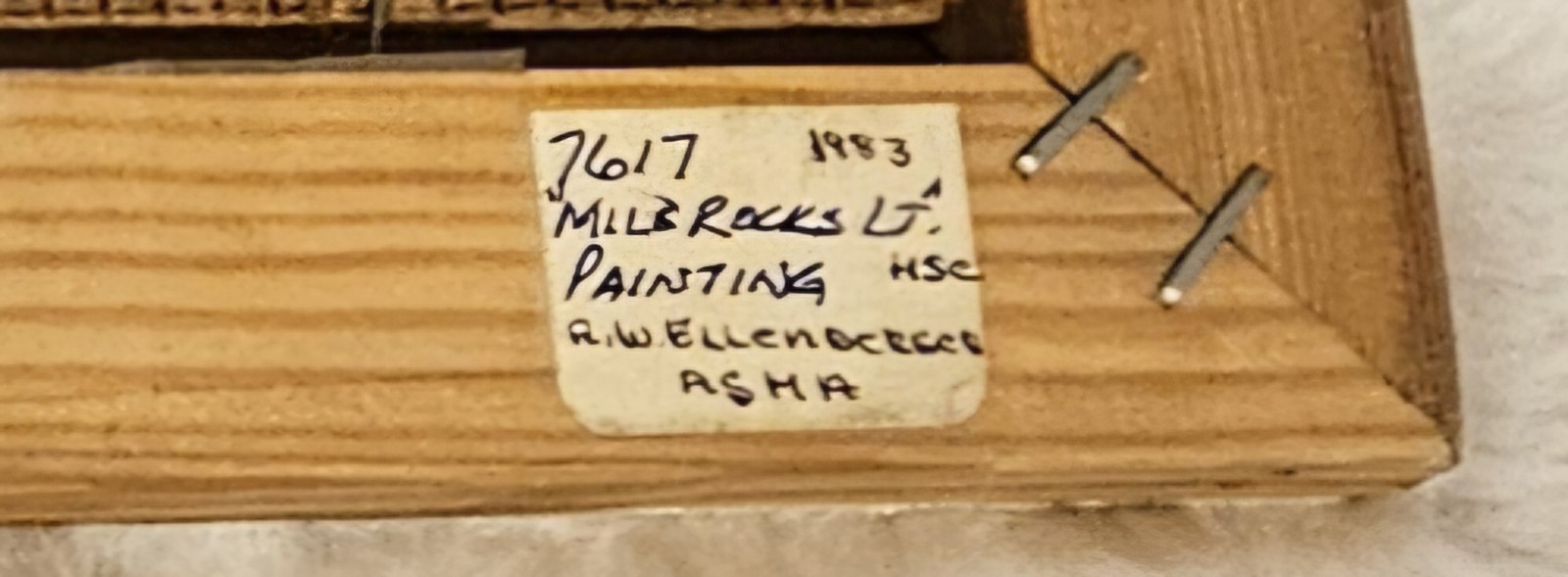 RARE Vintage R W Ellenberger Painting Mile Rocks Lighthouse Signed Titled Dated
