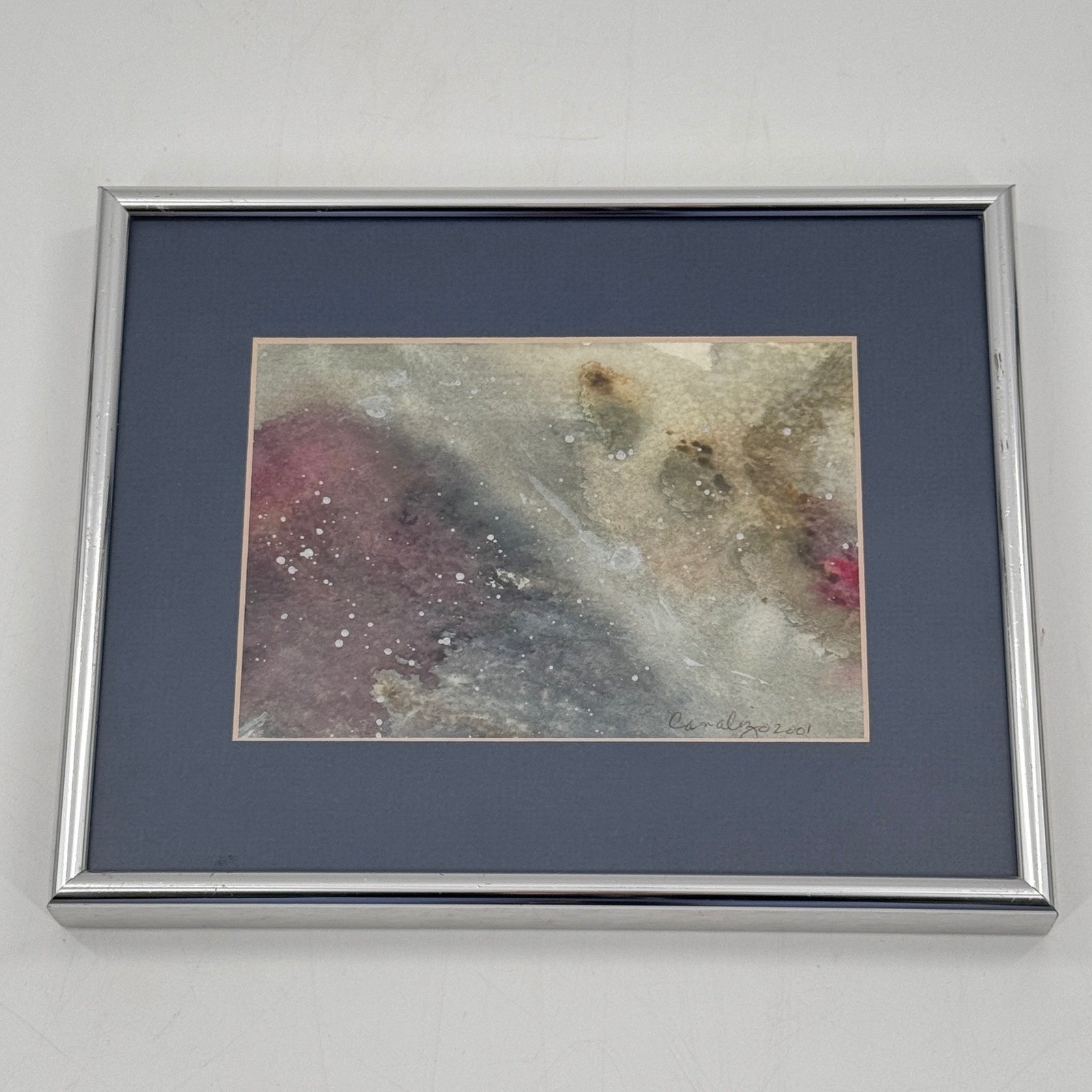 Lee Canalizo Signed Abstract Watercolor Painting Framed 2001 Contemporary Art