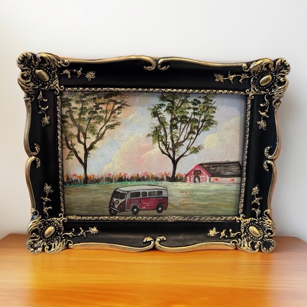 Moonlit Reflections – Framed Original Mixed Media Painting