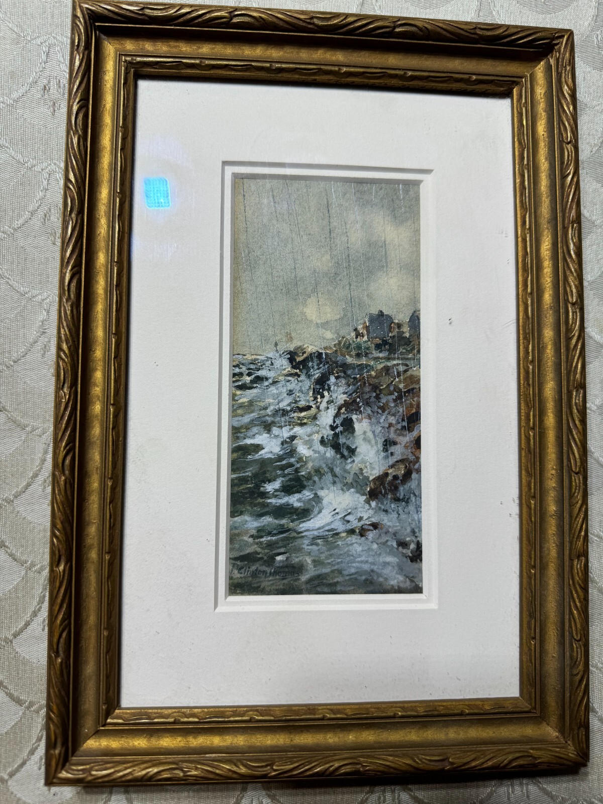 Percival Clinton (Percy) Thomas (1879 – 1956)”Jersey Coast” Watercolor Painting