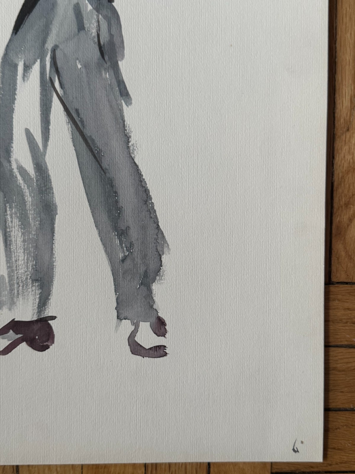 VTG 1950’s MCM Watercolor Painting Male Mens Fashion Gay Int 17 x 12