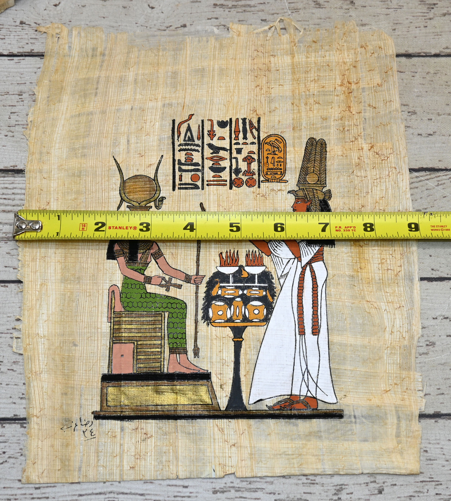 Original Egyptian Papyrus Paper Signed Paintings Art Birds Tree Lot of 3