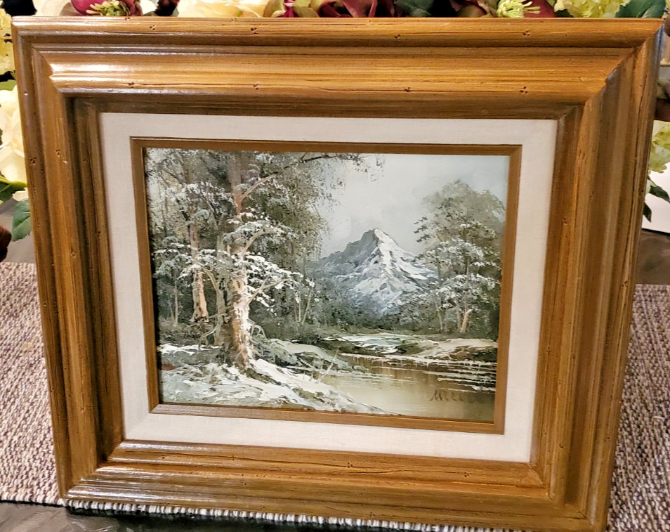 Vintage Original Oil Painting Landscape Signed Millet 16” x 14”