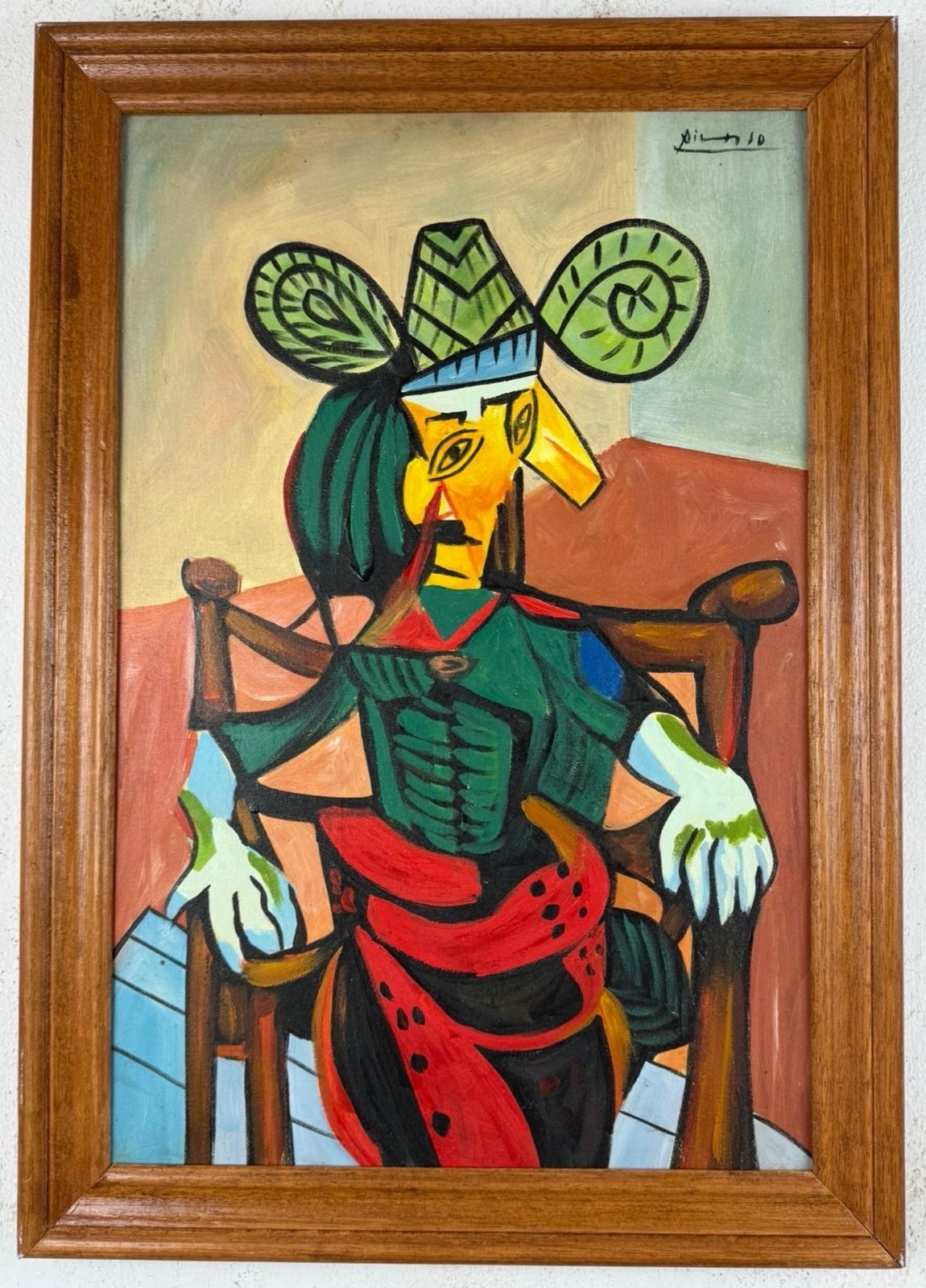 Pablo Picasso (Handmade) Oil On Canvas Painting signed and stamped