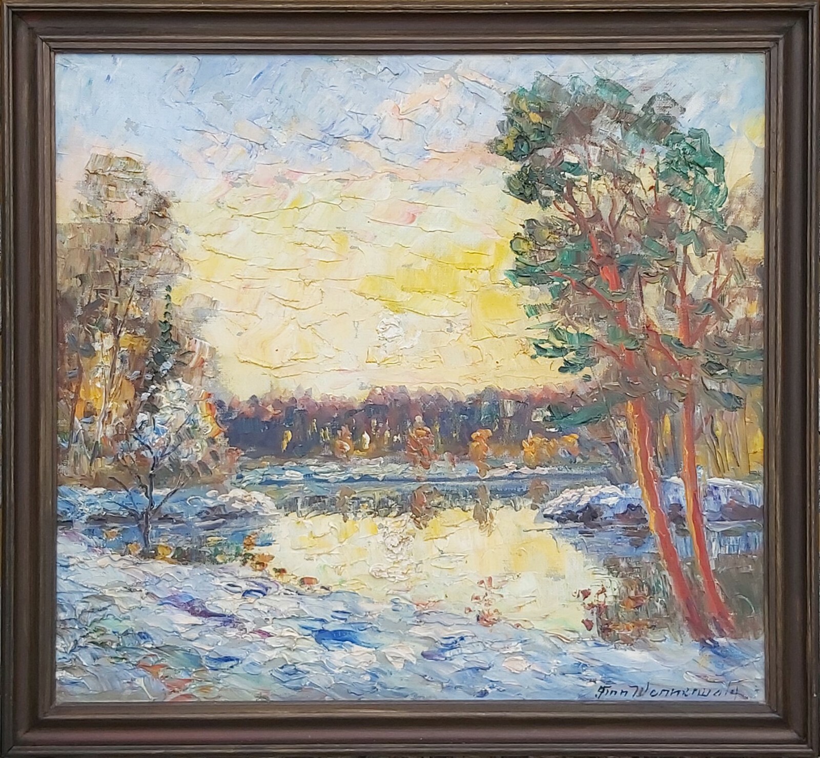 Finn Wennerwald (1896-1969): MORNING COLORS ON A WINTER DAY